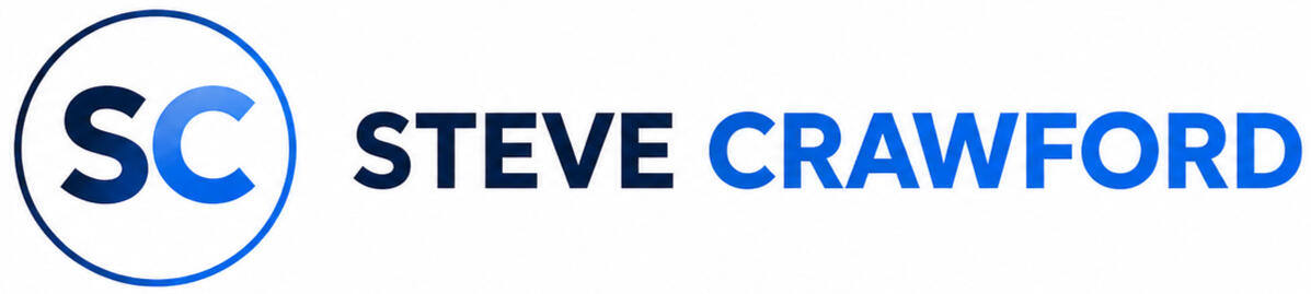 Steve Crawford Logo Steve Crawford name logo with SC circular mark