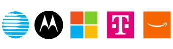Experience Snapshot Company Logos Company logos representing experience across AT&T, Motorola, Microsoft, T-Mobile, and Amazon